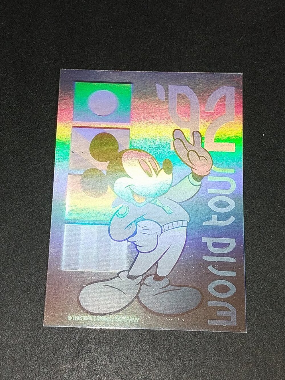 Double Sided Mickey Mouse Holgram Card World Tour 92 Disneyland Impel